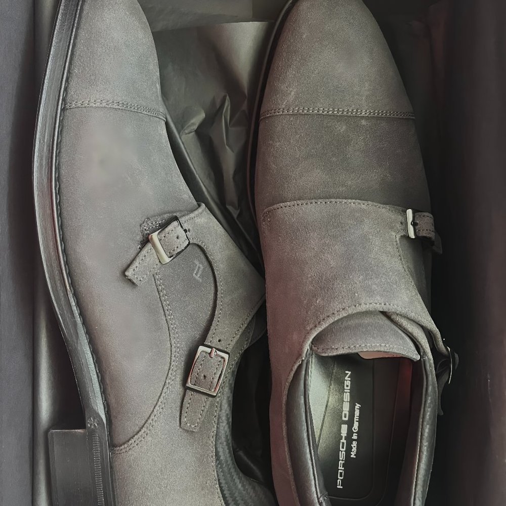 Porsche Shoes - Business Casual GY Velours Double Monk Moccasin
